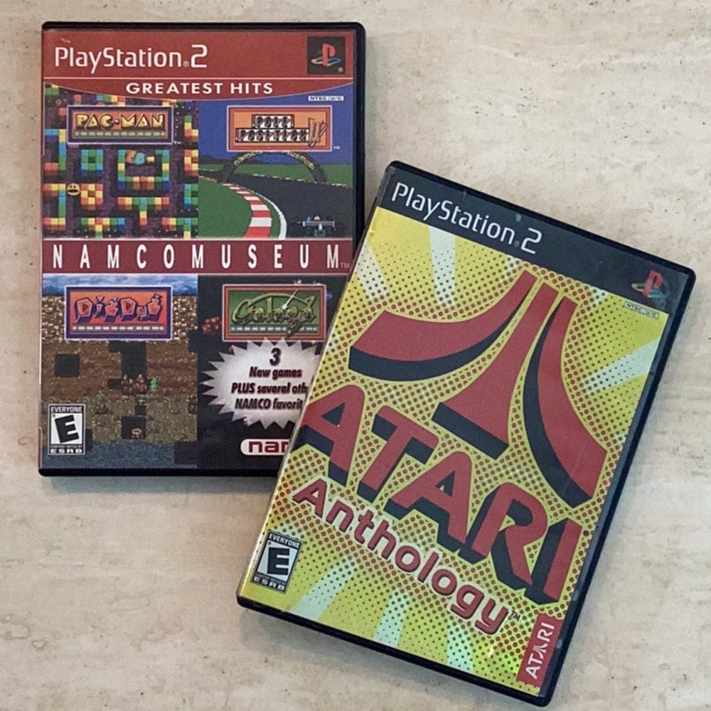 Namco Museum PlayStation 2 Game & Atari Anthology PS2 Games Lot Of 2 Complete